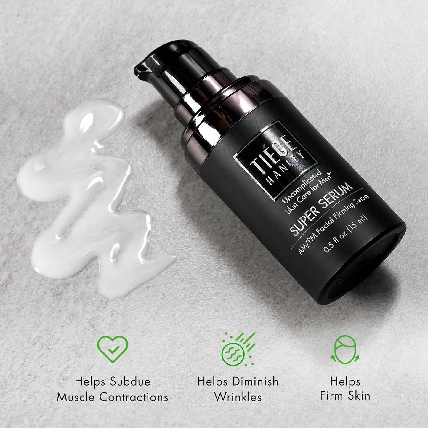 Tiege Hanley Anti-Aging Face Serum for Men, Super Serum, 0.5 Fl Oz | Men's Skin Care, With Peptides, Retinyl Palmitate & Sodium Hyaluronate, Helps Firm Skin & Reduce Fine Lines