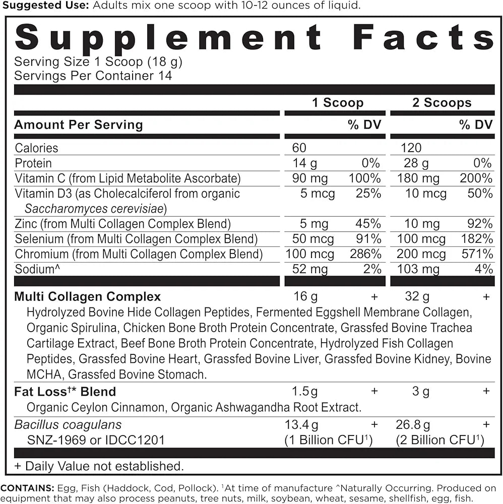 Ancient Nutrition Advanced Hydrolyzed Collagen Peptides Powder Protein Lean with Probiotics and Vitamin C, Cinnamon, for Women & Men, Supports Healthy Weight Management & Muscle Building, 14 Servings
