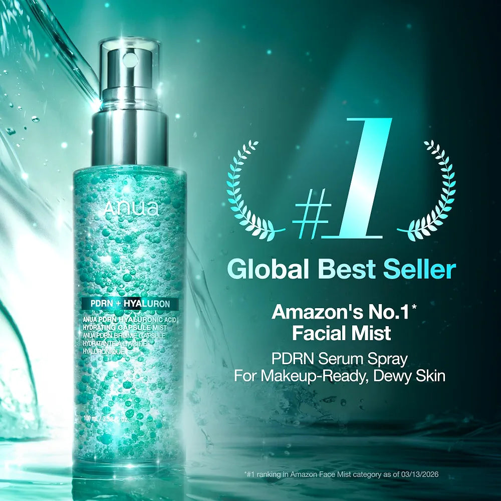 Anua PDRN Collagen Glow Facial Serum Spray - Hydrating Face Mist with Hyaluronic Acid for Dewy Glass Skin Finish, 3.38 fl oz