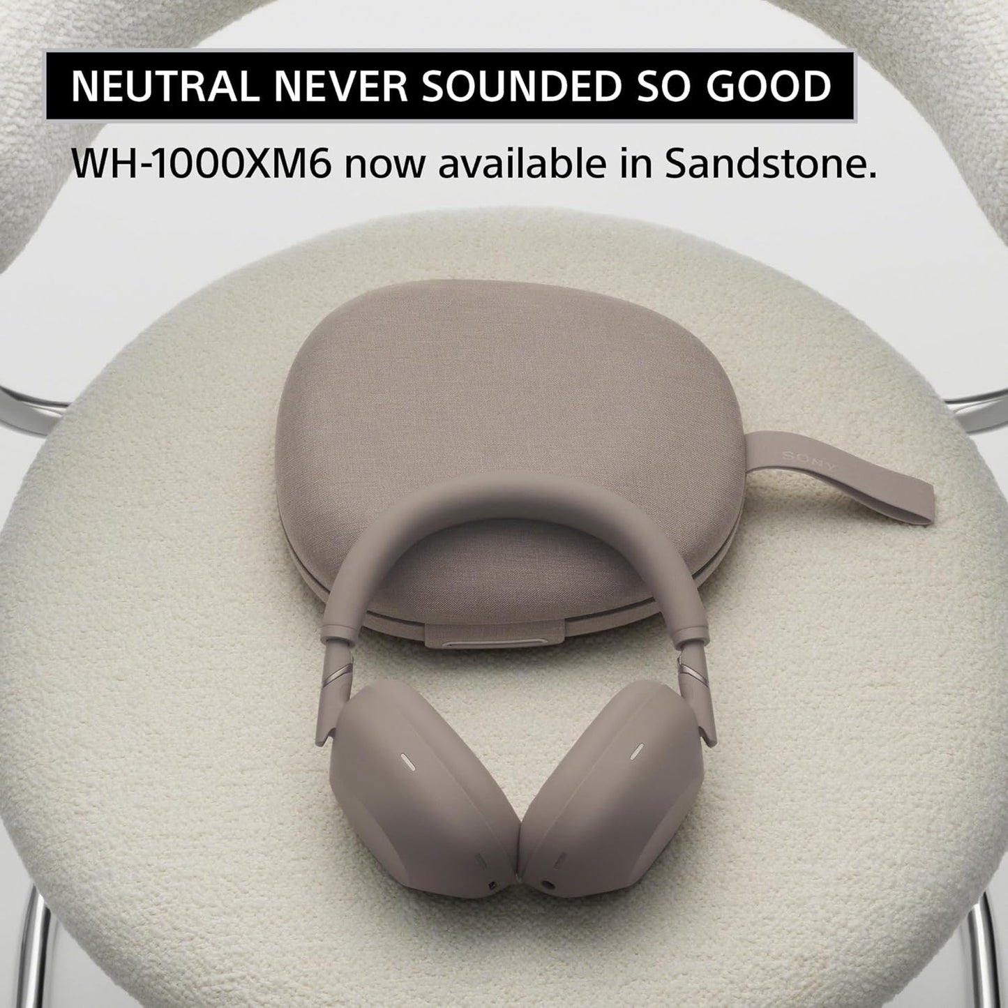 Sony WH-1000XM6 The Best Noise Cancelling Wireless Headphones, Sandstone | HD NC Processor QN3, 12 Microphones, Adaptive NC Optimizer, Mastered by Engineers, Studio-Quality, Up to 30 Hrs of Battery