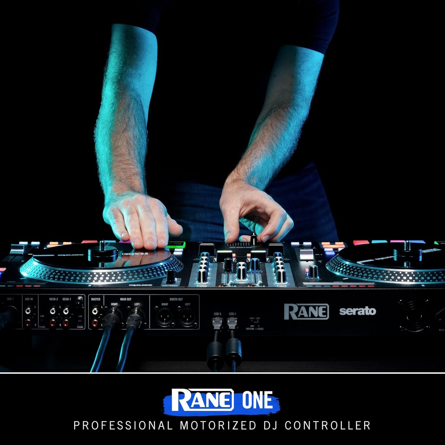 RANE SYSTEM ONE All-in-One Standalone Motorized DJ Controller with Engine DJ OS, Seamless Mixing on 2 Decks, Stems FX, Serato DJ Pro, XLR Outputs