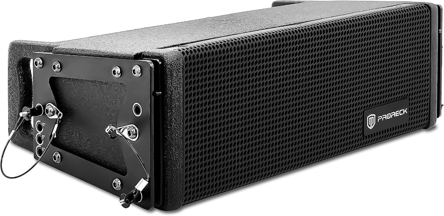 PRORECK Venue Set 10000W P.M.P.O Stereo/Mono DJ Powered PA Speaker System Combo Set Dual 4’’ Line Array Speaker, Dual 12 inch Active Subwoofer with Bluetooth Control, DSP Suitable for Concert, Venue