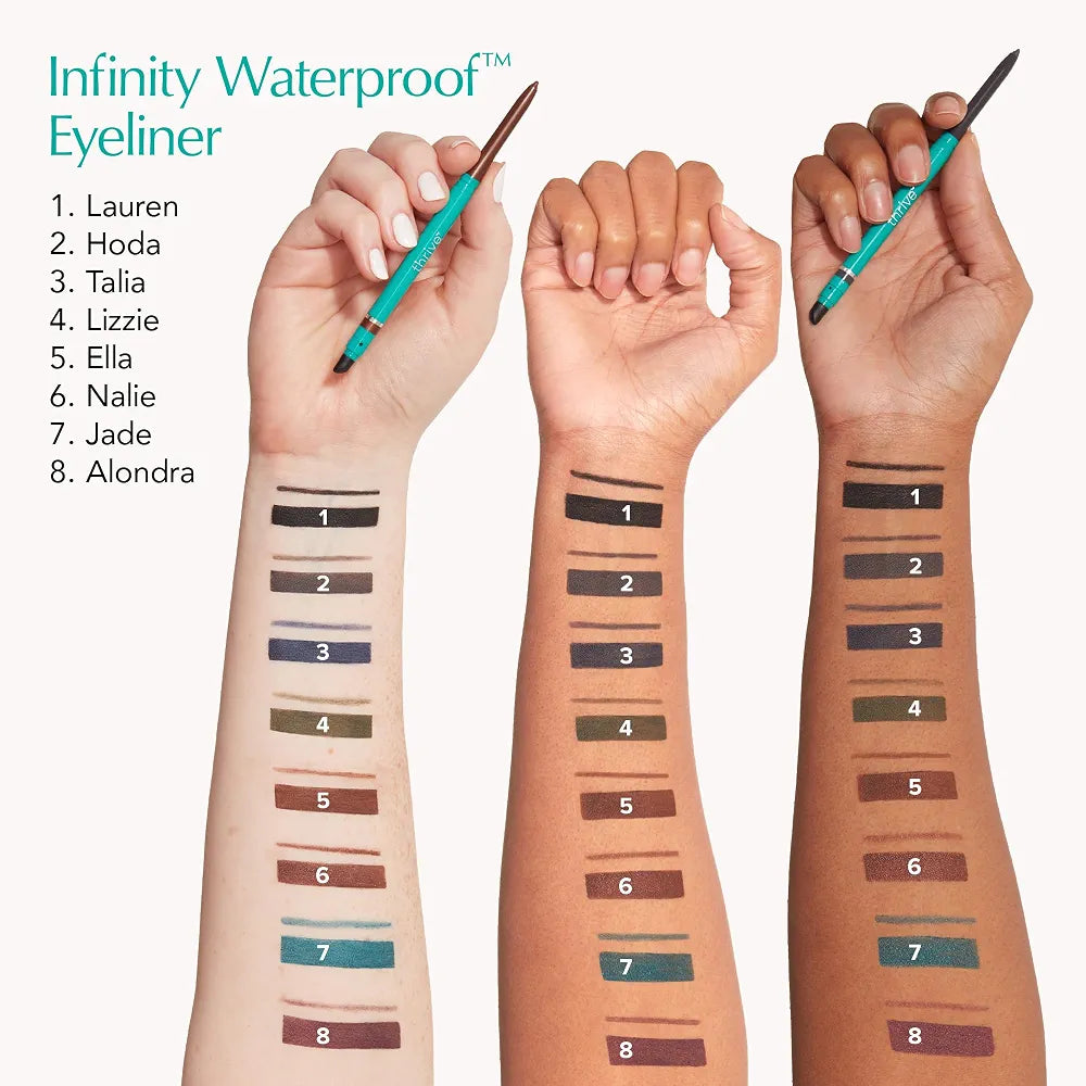 Thrive Causemetics Infinity Waterproof Eyeliner Pencil - Long-Lasting, Smudge-Proof Formula with Built-in Sharpener and Smudge Tip
