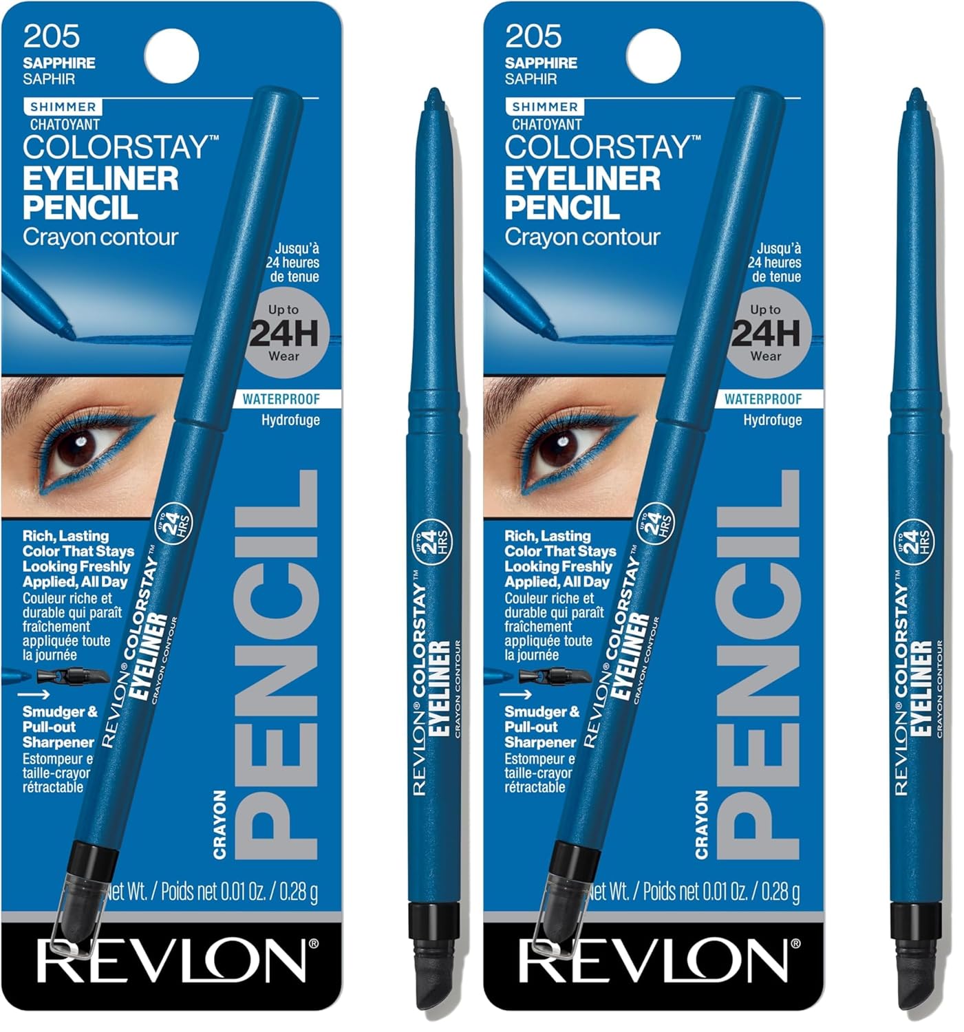 Revlon ColorStay Pencil Waterproof Eyeliner, Smudge-Proof, Eye Makeup with Built-In Sharpener, Long-Lasting, Matte Finish, 202 Black Brown, 0.01 oz | Waterproof pencil eyeliner with built-in sharpener. Smudge-proof, long-lasting, intense matte color.