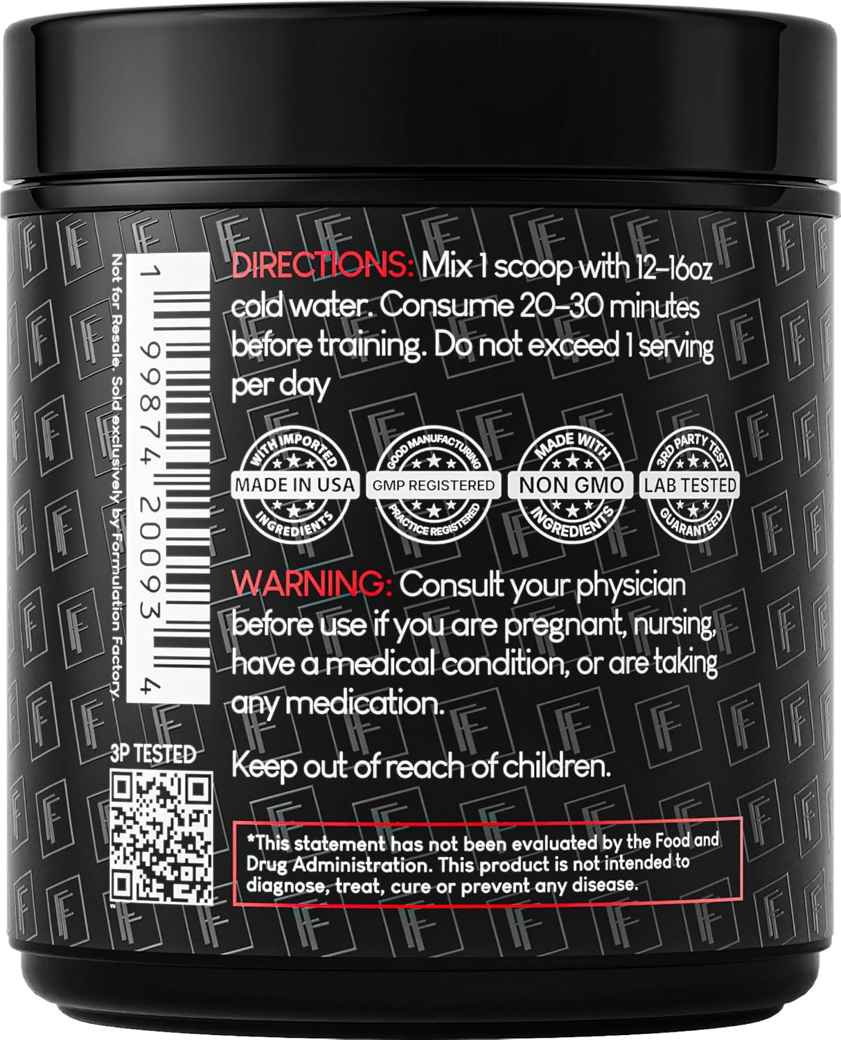 Formulation Factory Heart of Steel Nitric Oxide Supplements for Men & Women, Nitric Oxide Booster for Blood Flow & Circulation with L-Citrulline 1000mg, L-Arginine, CoQ10 & Resveratrol - 120 Capsules