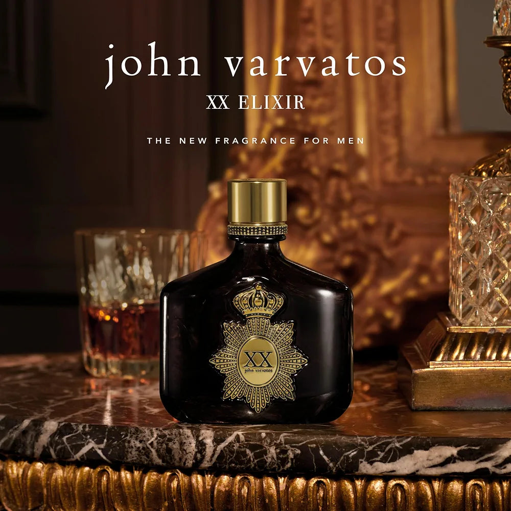 John Varvatos XX Elixir Eau de Parfum Spray for Men, 2.5 fl oz - Amber Leather Scent with Rum and Davana Essence