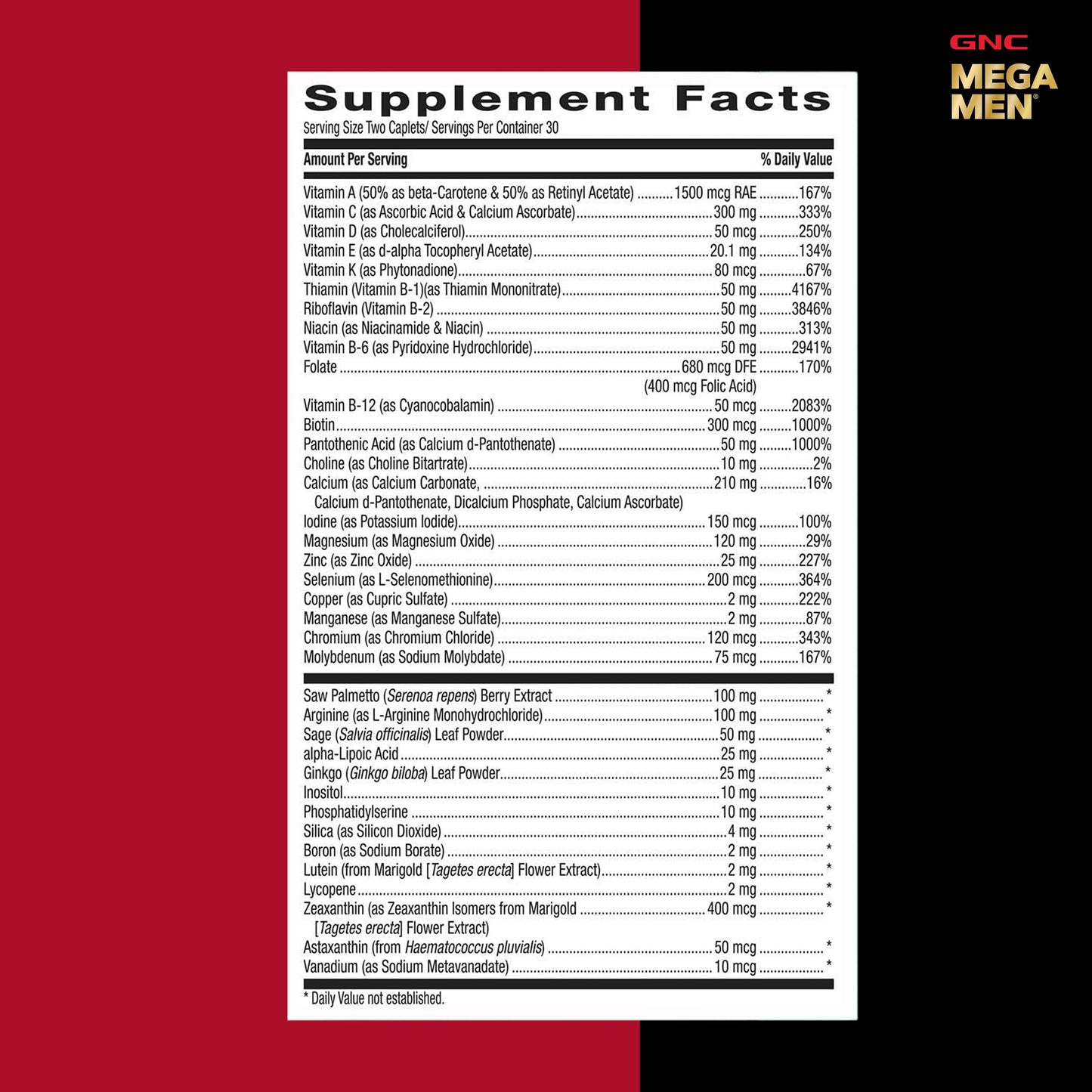 GNC Mega Men 50 Plus Multivitamin for Men | Antioxidants | Heart Health | Prostate and Circulatory Support | 120 Count