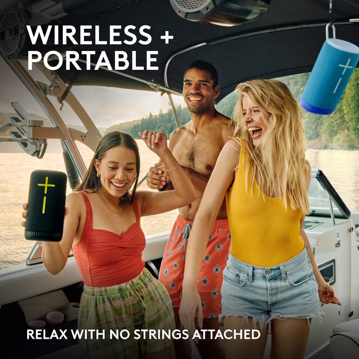 Ultimate Ears EVERBOOM Wireless Bluetooth Portable Speaker - Black | Big bass, immersive 360-degree sound, floatable, waterproof IP67, up to 20-hour battery, 180 ft (55 m) range, portable