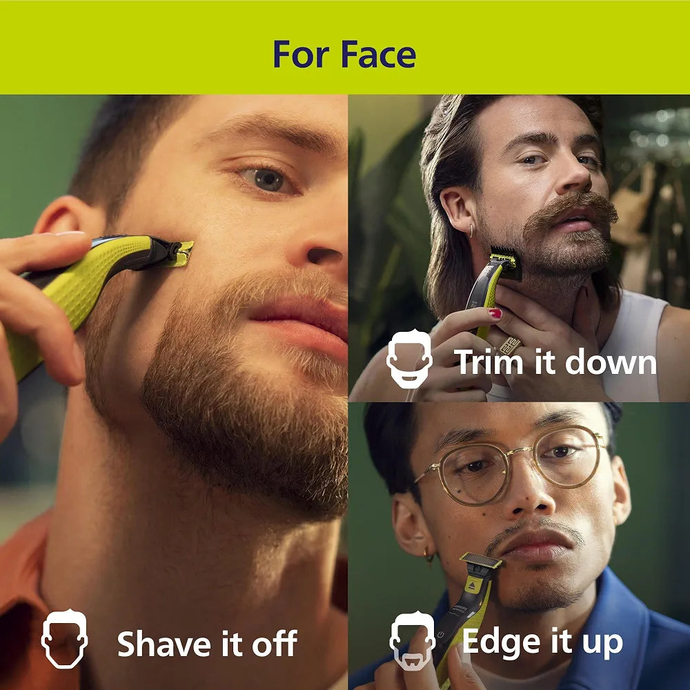 Philips Norelco OneBlade 360 Hybrid Electric Beard Trimmer and Shaver with 5-in-1 Adjustable Comb (Model QP2724/90)