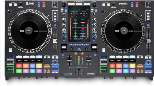 RANE SYSTEM ONE All-in-One Standalone Motorized DJ Controller with Engine DJ OS, Seamless Mixing on 2 Decks, Stems FX, Serato DJ Pro, XLR Outputs