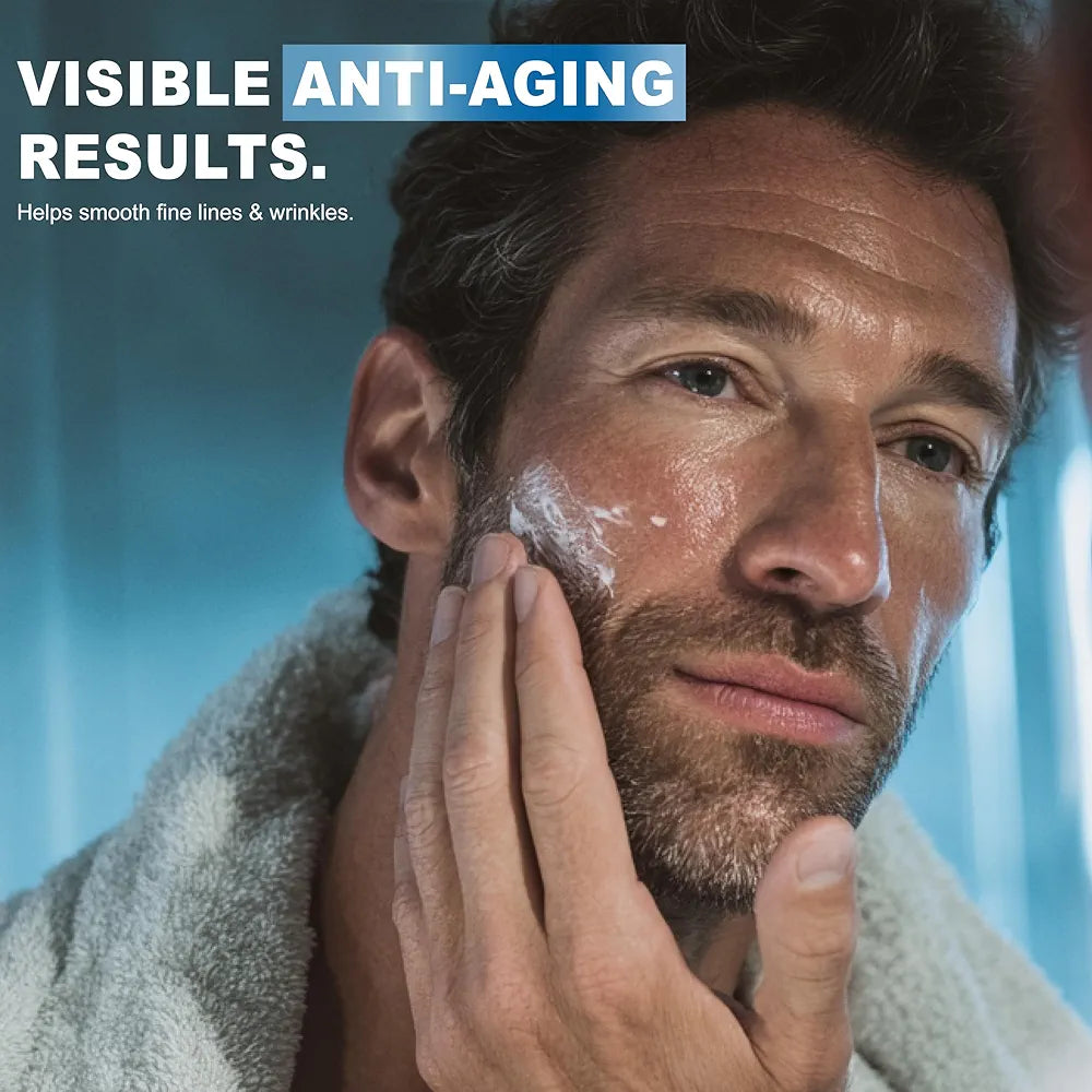 Premium Men's Anti-Aging Face Moisturizer with Retinol, Collagen, and Hyaluronic Acid - Hydrating, Firming, and Wrinkle Repair After-Shave Lotion