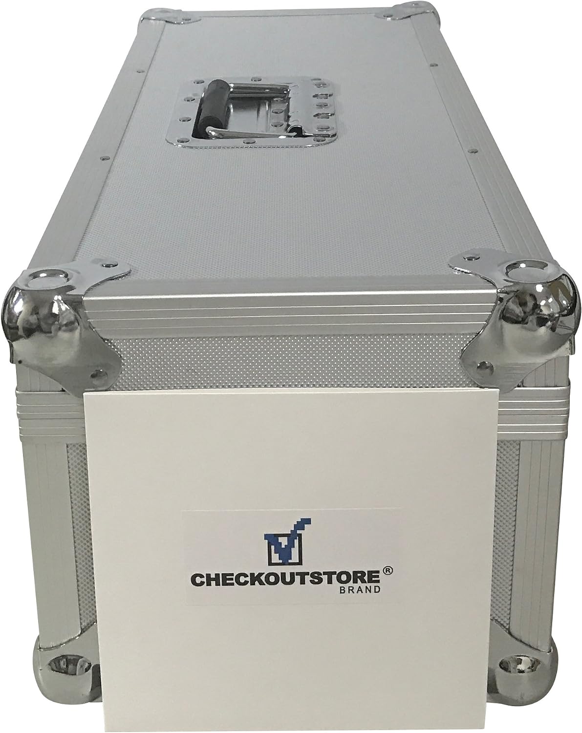 CheckOutStore Silver Aluminum 7" 45 RPM Record Storage Box (Holds Up to 300 Records)