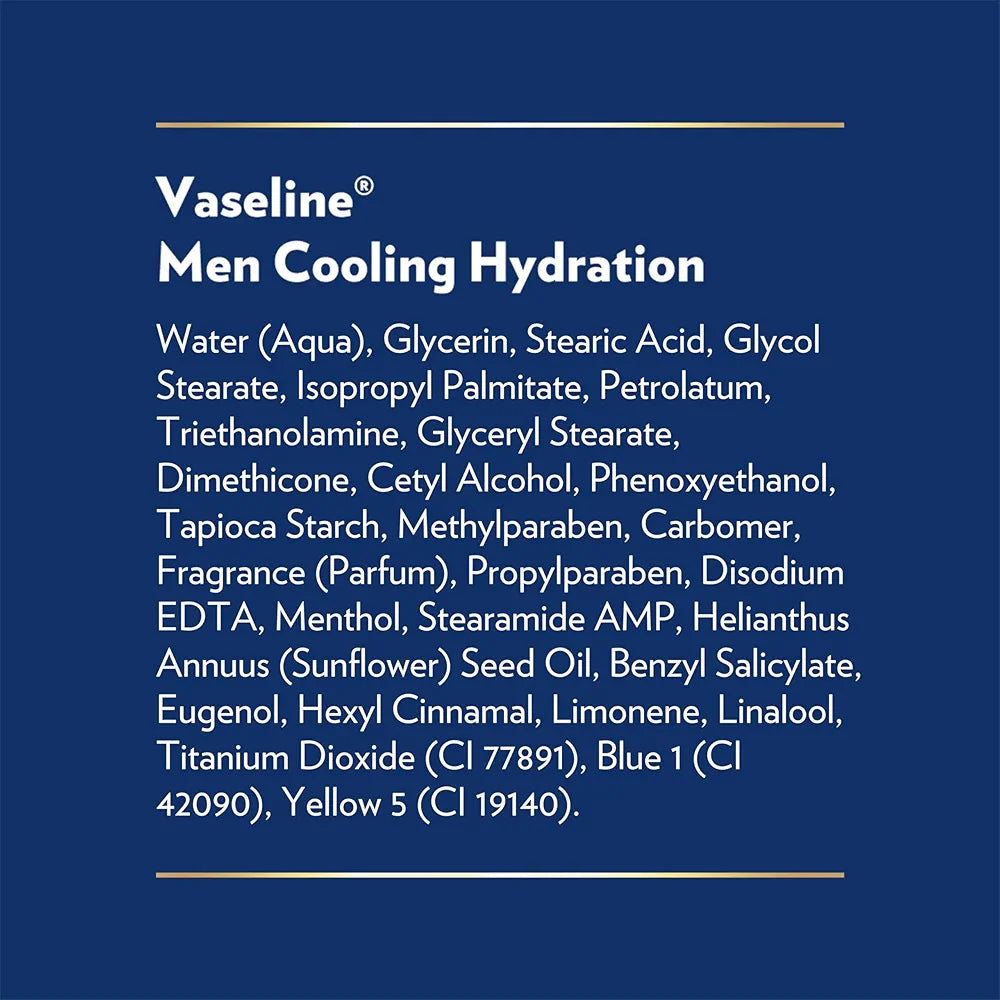 Vaseline Men Cooling Hydration 3-in-1 Lotion for Face, Hands & Body, 20.3 oz (4-Pack)