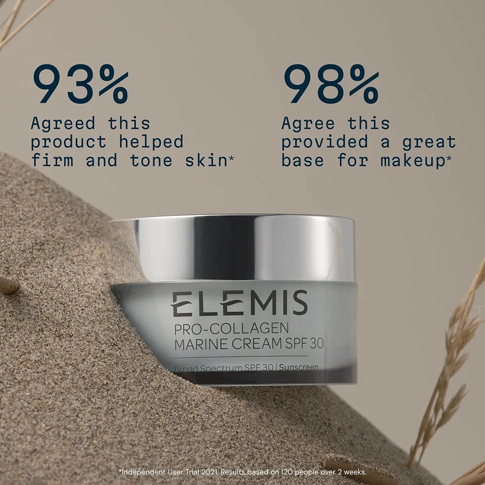 ELEMIS Pro-Collagen Marine Cream SPF 30 - Lightweight Anti-Wrinkle Daily Facial Moisturizer with Sun Protection