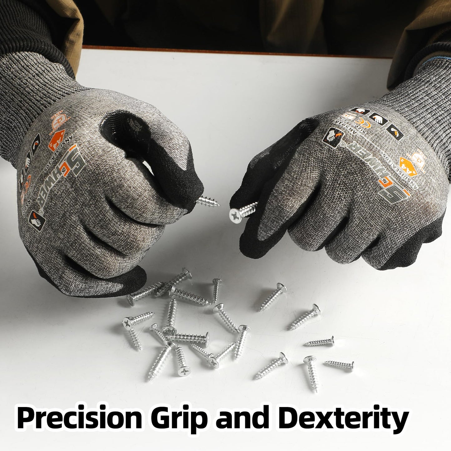 Schwer A4 AIR-SKIN Cut Resistant Work Gloves, Ultra Lightweight, AR3900, L | Precision Work, Ultra-Thin, 3D-Comfort, 18-Gauge, Reinforced Thumb, Strong Grip, Breathable, Touchscreen, Fishing, Gardening