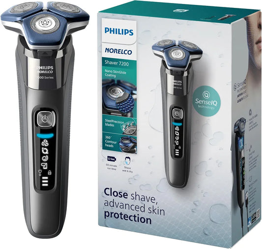 Philips Norelco Shaver 7200 Rechargeable Wet & Dry Electric Shaver with SenseIQ Technology and Pop-up Trimmer (Model S7887/82)