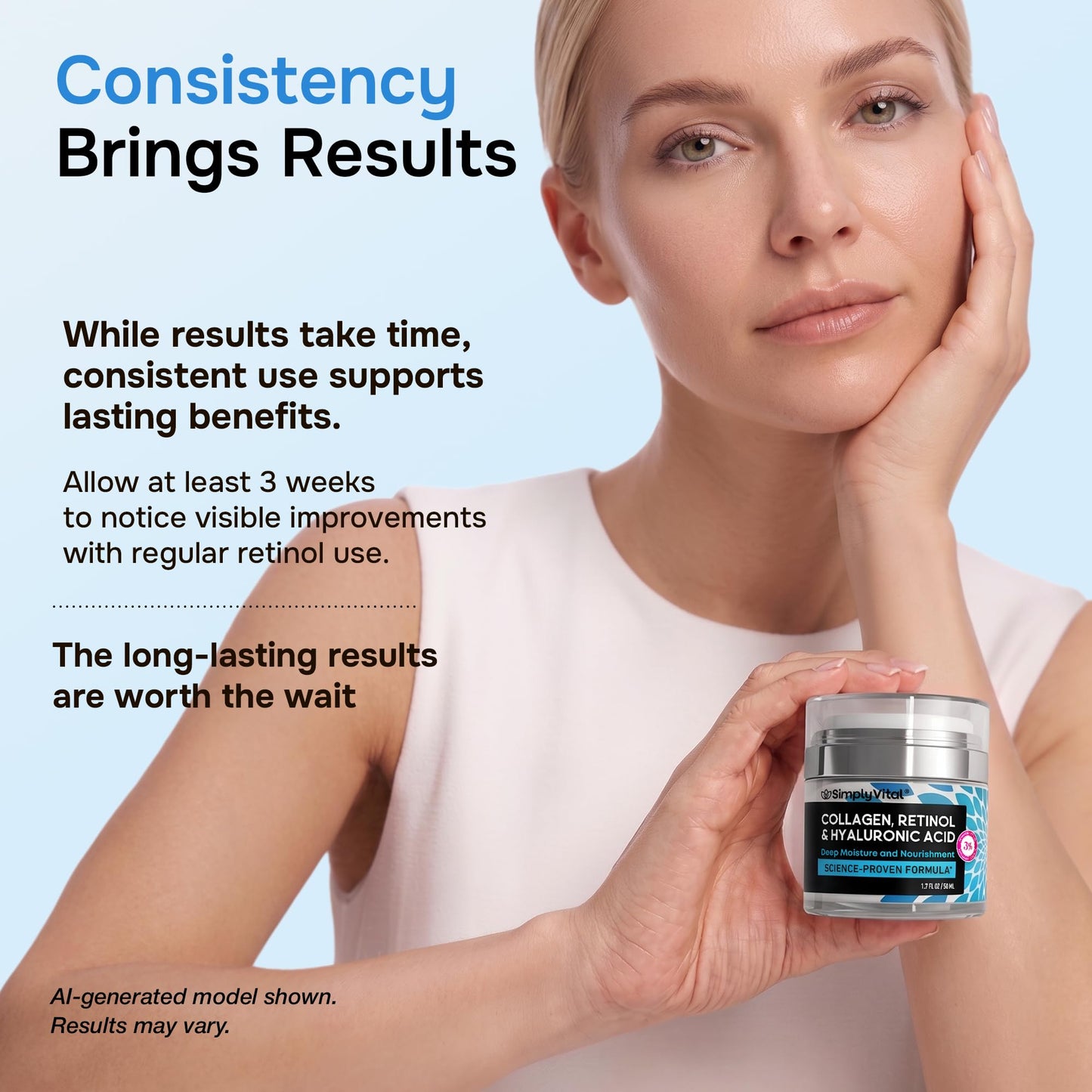 Anti-Aging Face Moisturizer with Retinol, Collagen & Hyaluronic Acid - Moisturizer Face Cream for Women & Men - Visibly Firming & Hydrating Neck Cream - Day & Night Skin Care - 1.7 fl oz