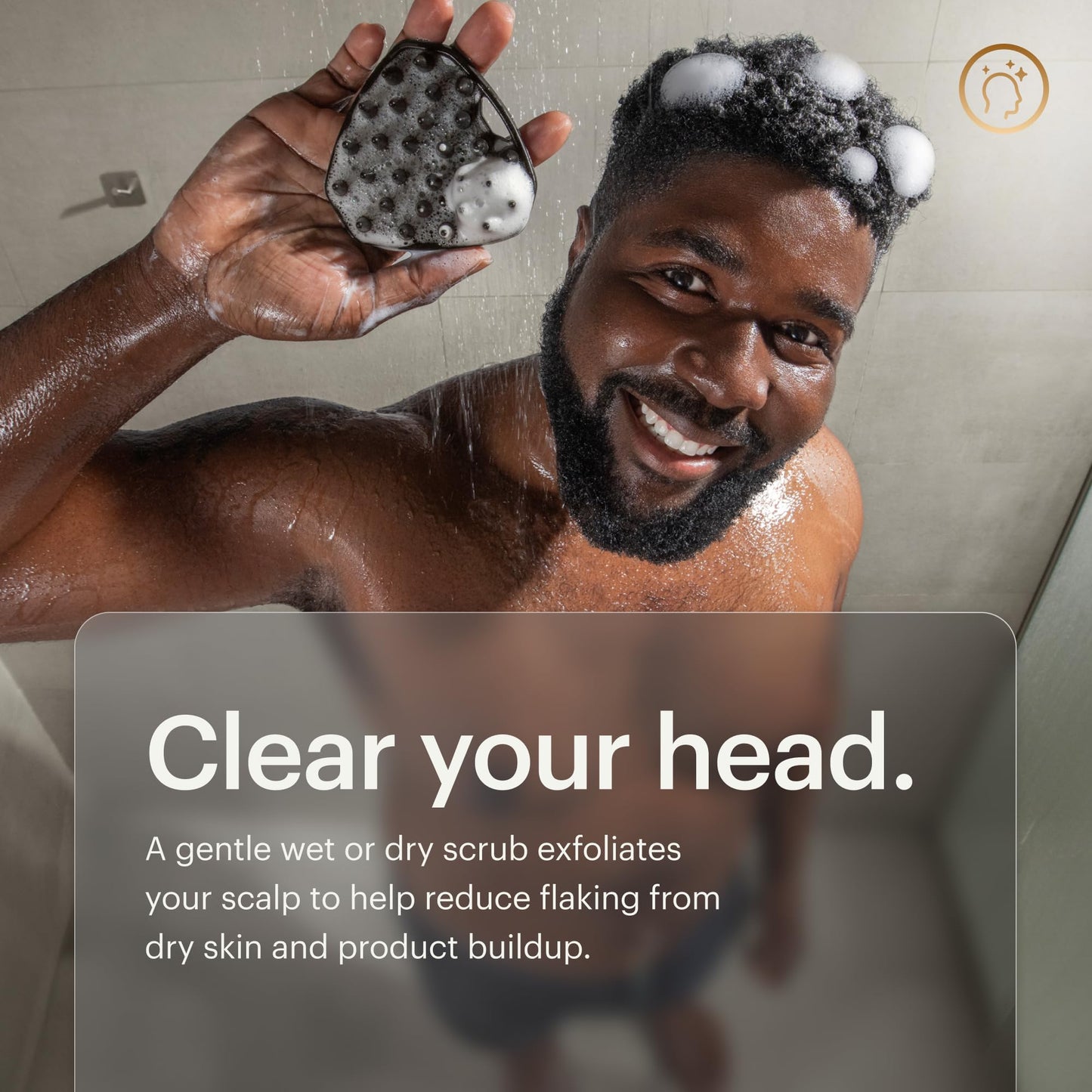 MANSCAPED® The Body Buffer Premium Silicone Scrubber for Nourishing, Cleaning & Exfoliating Your Skin - Lather Boosting Bristles with Ergonomic No-Slip Handle, Long-Lasting & Easy to Clean (1-Pack)