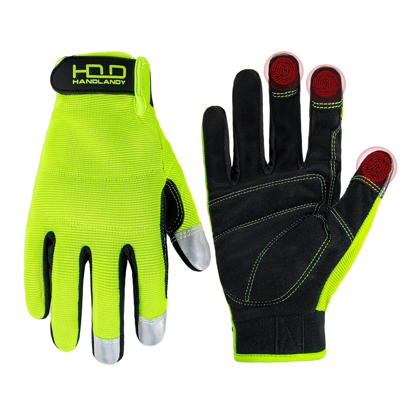 HANDLANDY Work Gloves for Men & Women, Utility Mechanic Working Gloves Touch Screen, Flexible Gardening Gloves for Yard