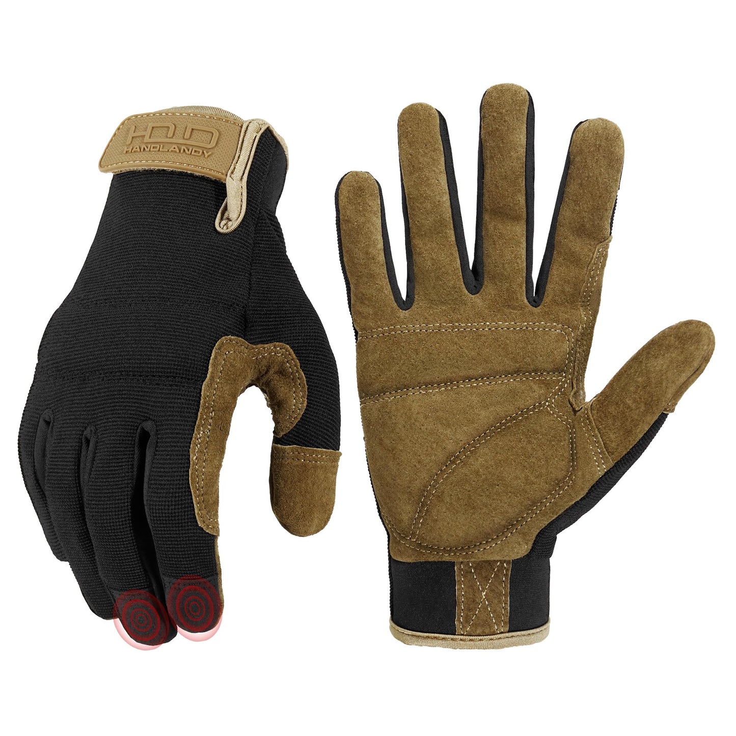 HANDLANDY Work Gloves for Men & Women, Utility Mechanic Working Gloves Touch Screen, Flexible Gardening Gloves for Yard