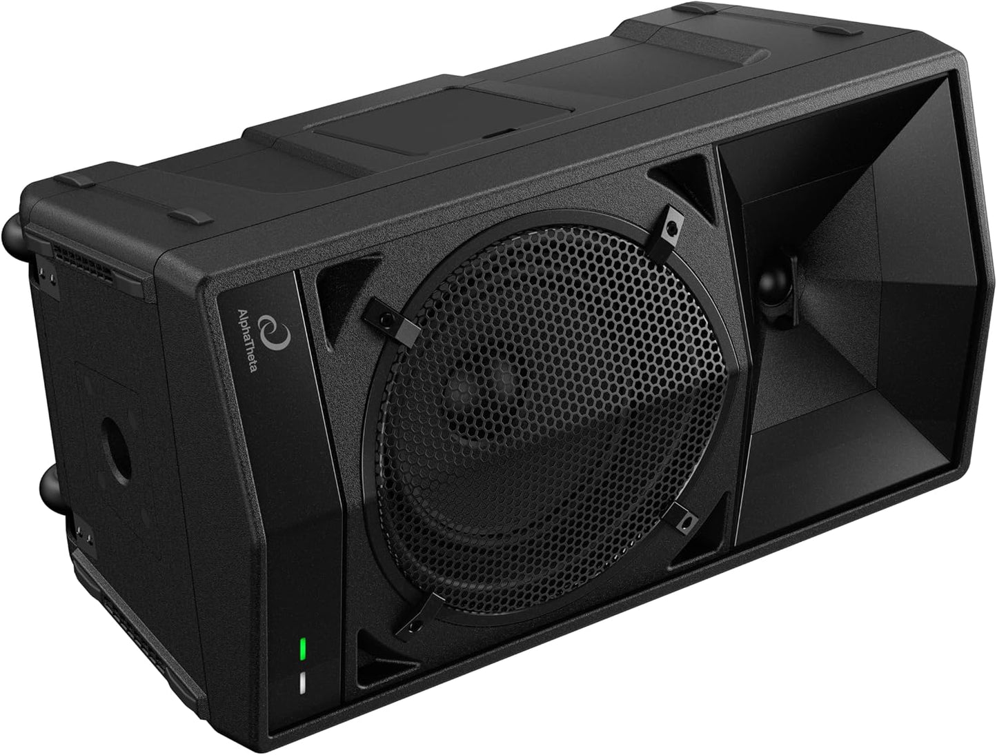 AlphaTheta Wave-Eight Portable Battery DJ Speaker, SonicLink, Black | For mobile DJs and performers, portable battery party speaker, SonicLink wireless, 8-inch driver, IPX4 waterproof, expandable
