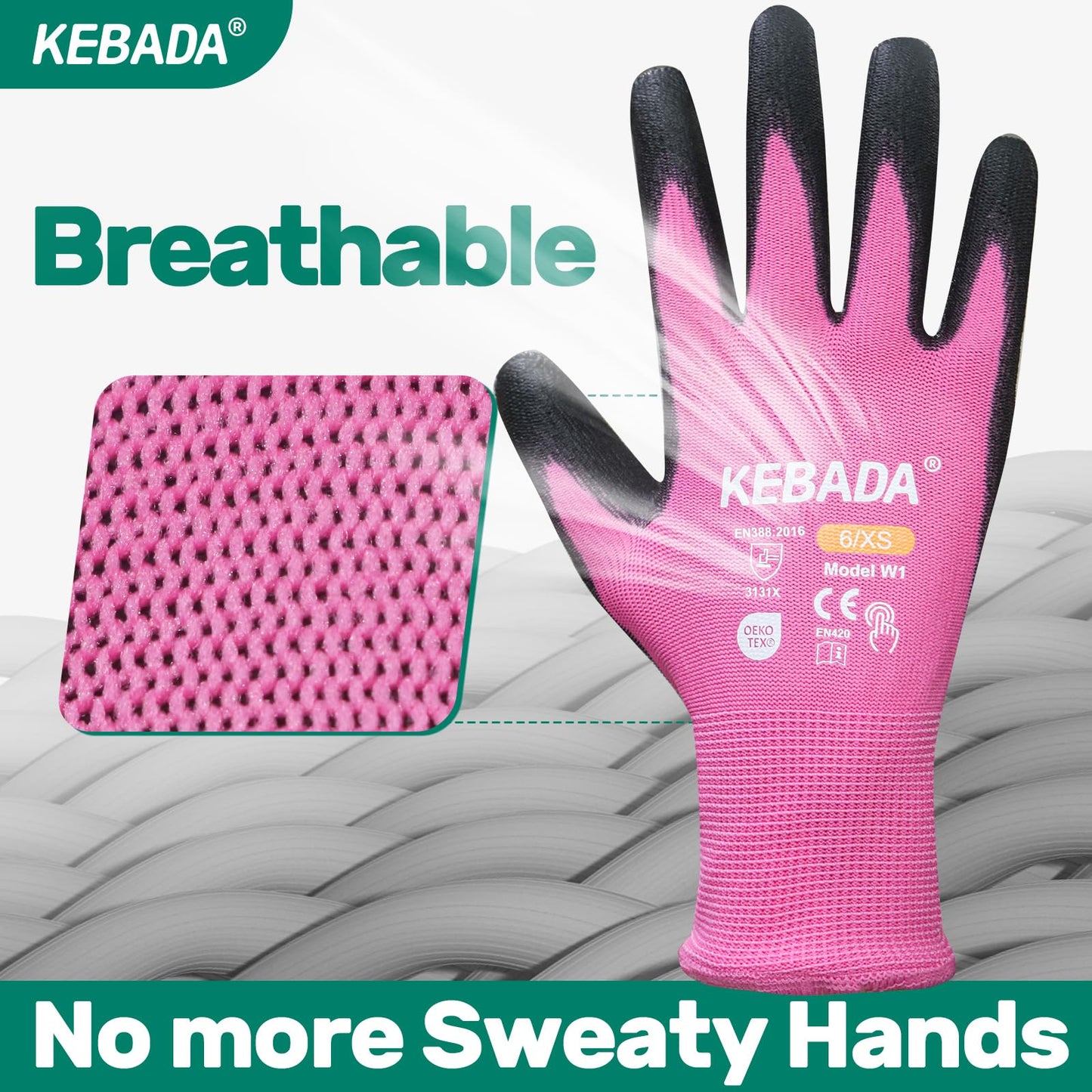 W1 Safety Work Gloves for Men & Women, Touchscreen, PU Coated | 12 Pairs, Gray, Breathable Seamless Knit, Lightweight, Secure Grip. Ideal for Warehouse, Construction, Gardening & Mechanics