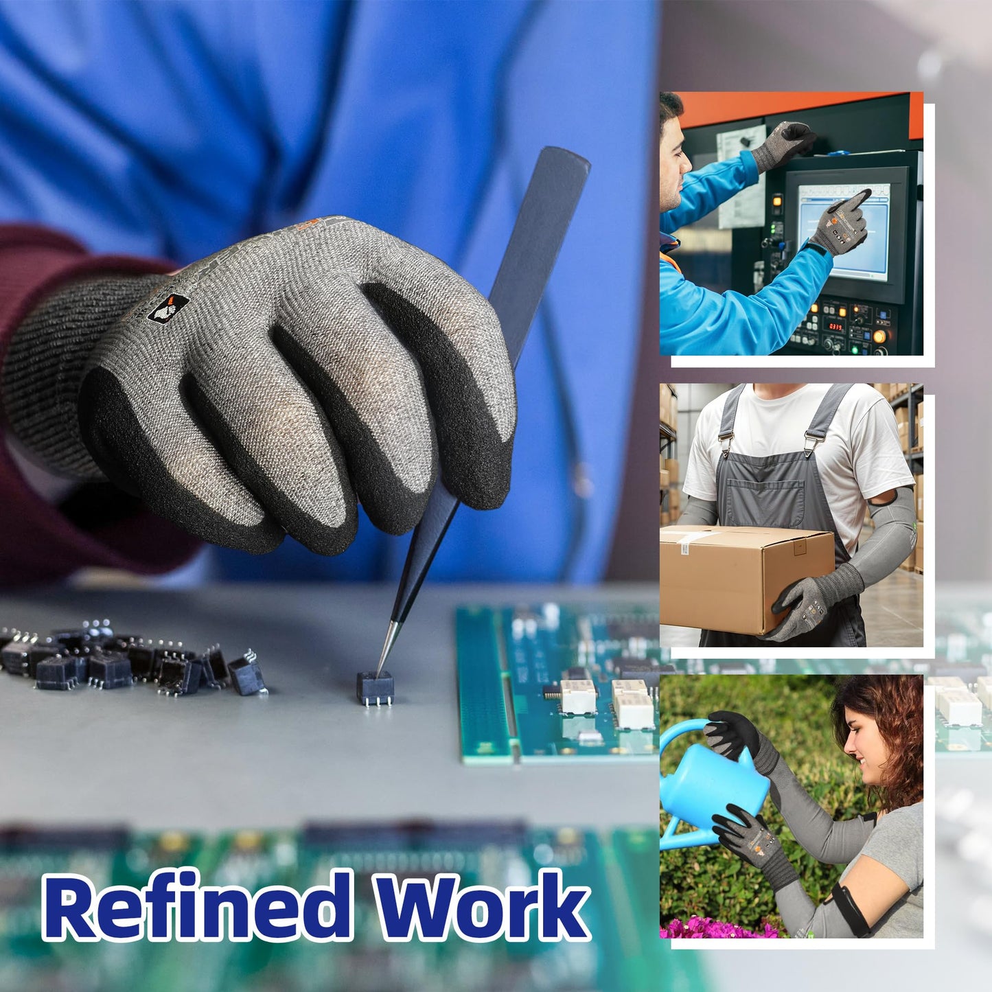 Schwer A4 AIR-SKIN Cut Resistant Work Gloves, Ultra Lightweight, AR3900, L | Precision Work, Ultra-Thin, 3D-Comfort, 18-Gauge, Reinforced Thumb, Strong Grip, Breathable, Touchscreen, Fishing, Gardening