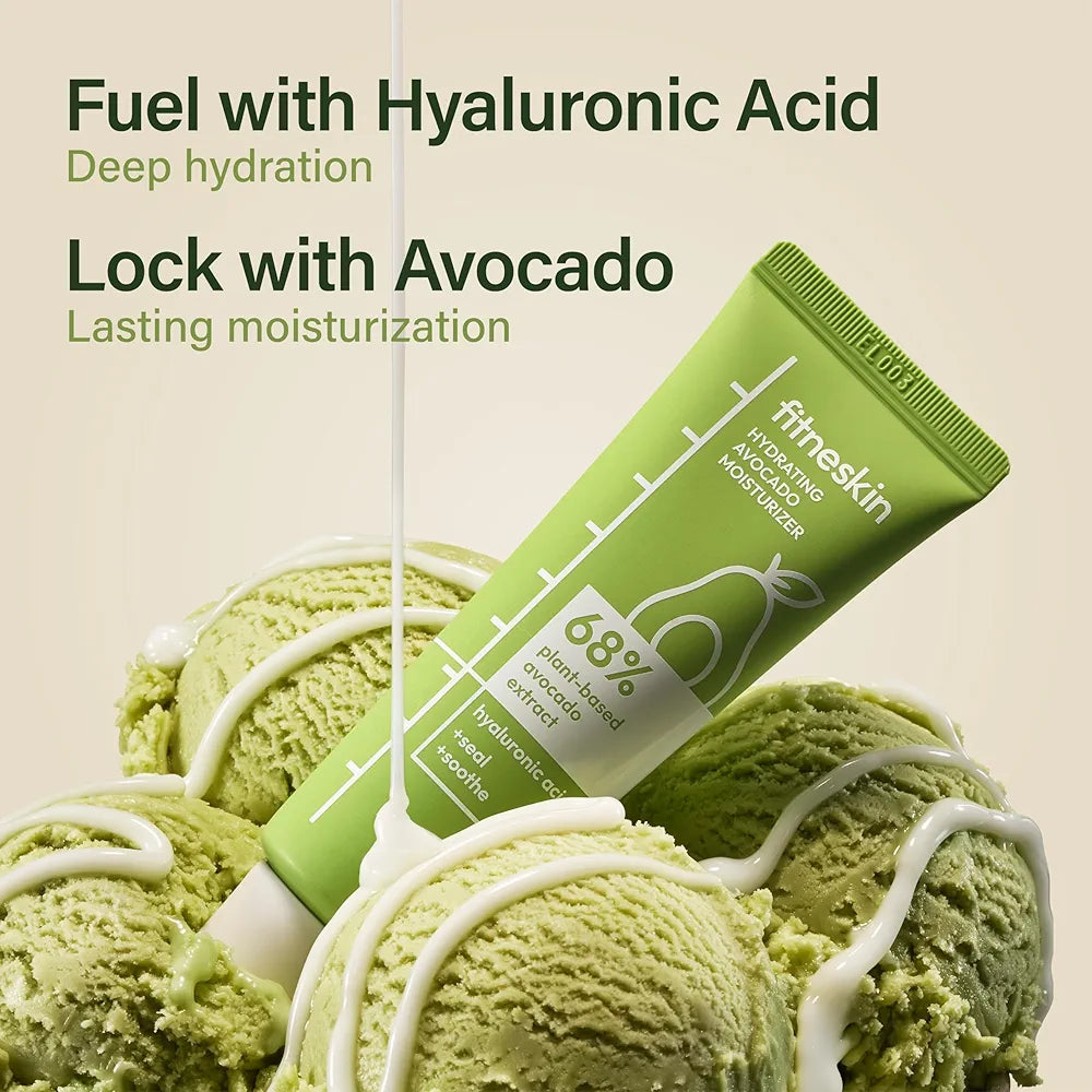 Hydrating Avocado Moisturizer, 1.7 Fl Oz  – Avocado Fruit Water + Hyaluronic Acid, Vitamin B3 & Pro-Vitamin B5 – Creamy-Soft Barrier Hydration, Fragrance-Free, Vegan Korean Skincare