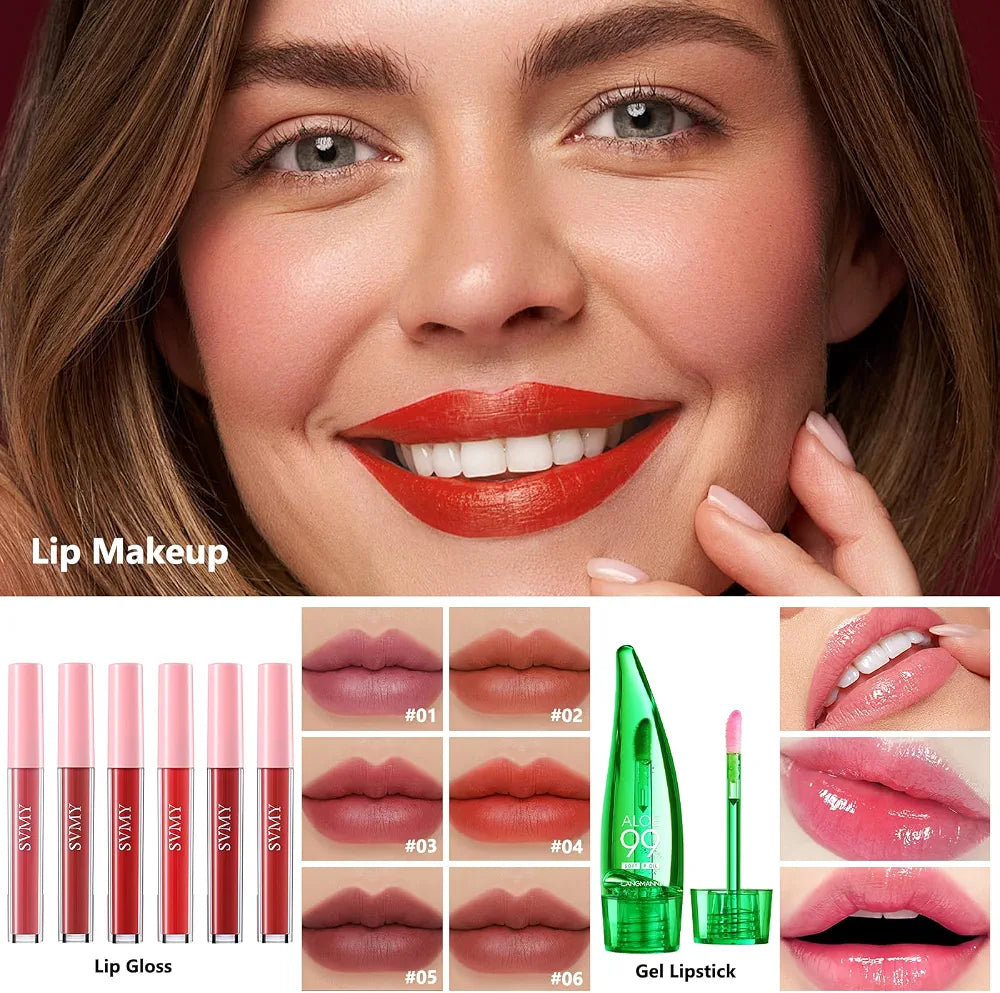 Professional All-in-One Makeup Kit: Complete Cosmetic Gift Set with Foundation, Eyeshadow, Lipstick, and Brushes