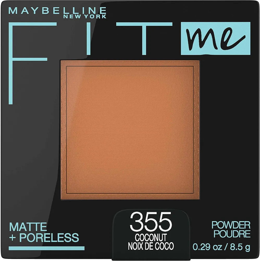 Maybelline Fit Me Matte + Poreless Pressed Face Powder, Oil-Control Setting Powder for Natural Finish, Coconut, 1 Count