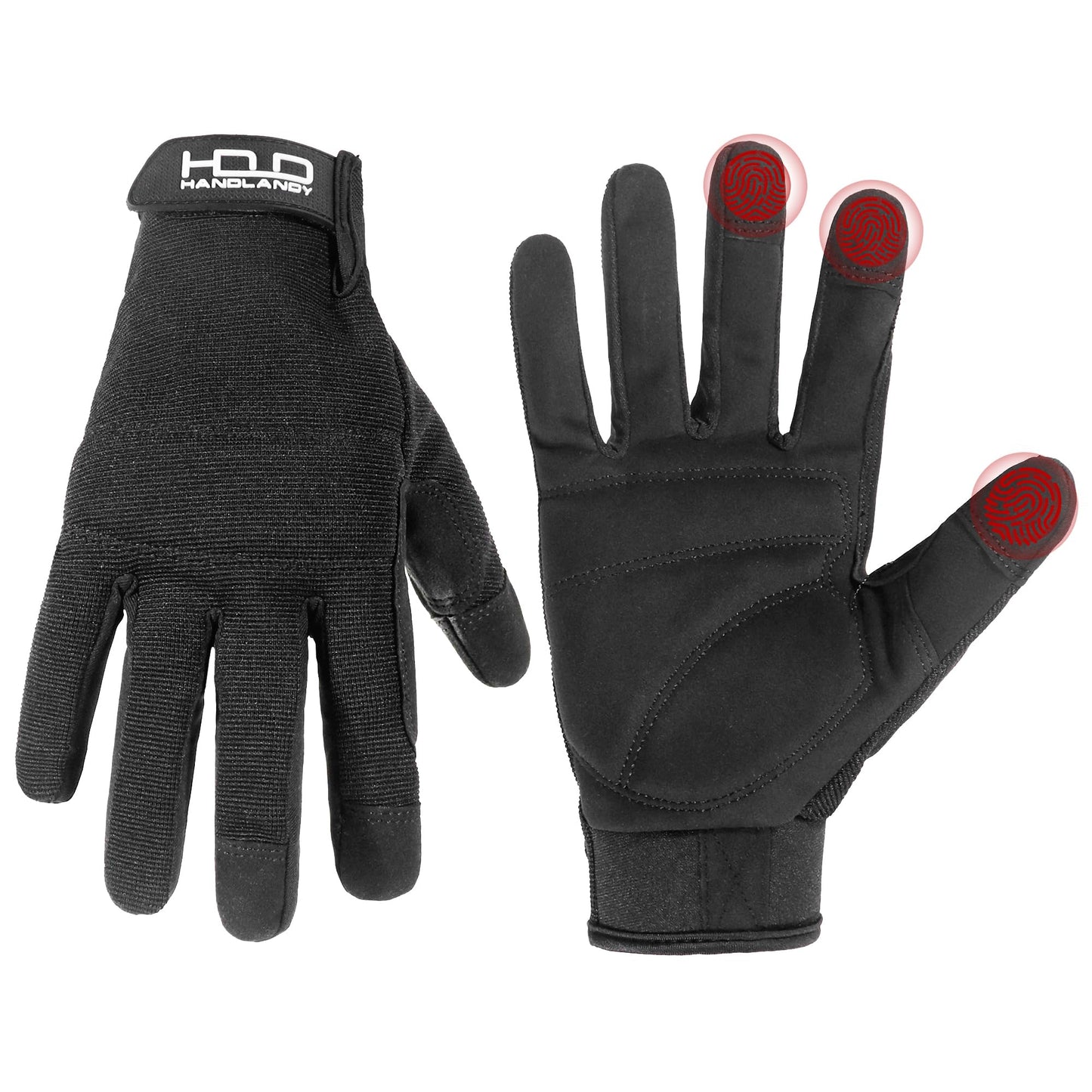 HANDLANDY Work Gloves for Men & Women, Utility Mechanic Working Gloves Touch Screen, Flexible Gardening Gloves for Yard