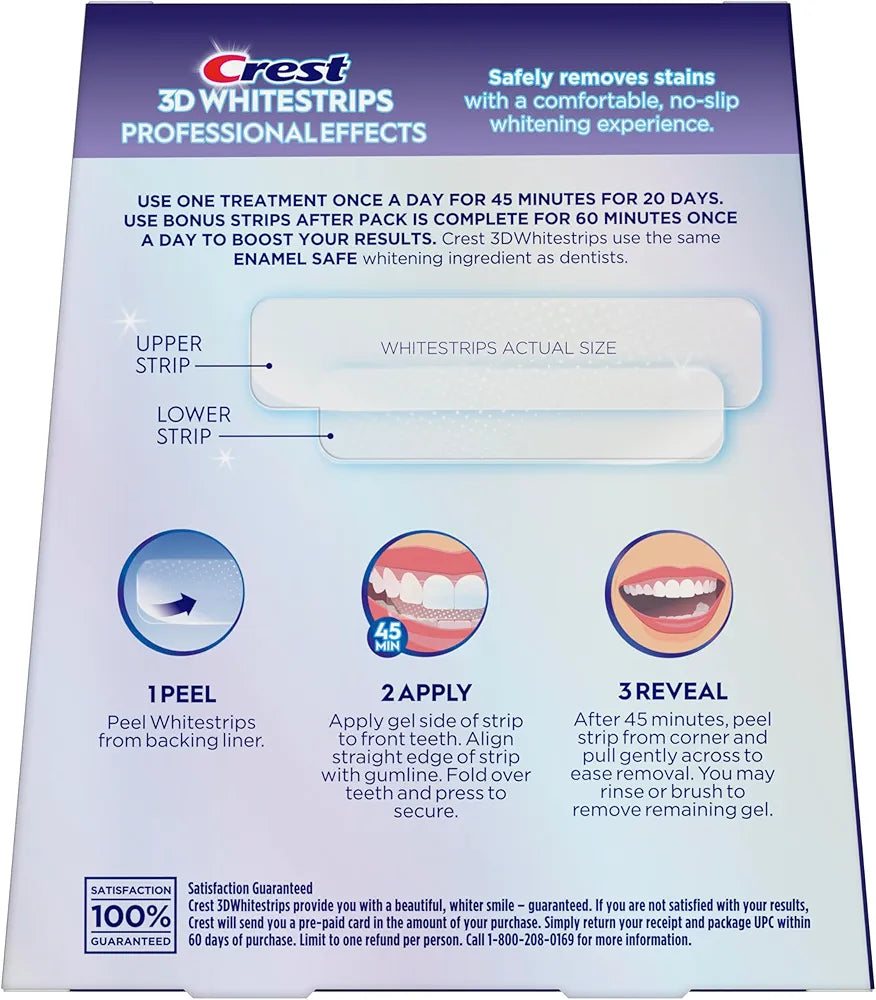 Crest 3D Whitestrips Professional Effects – Teeth Whitening Kit, 22 Treatments , Each with 1 Upper/1Lower, 44 Strips – Crest 3DWhite Teeth Whitening Strips