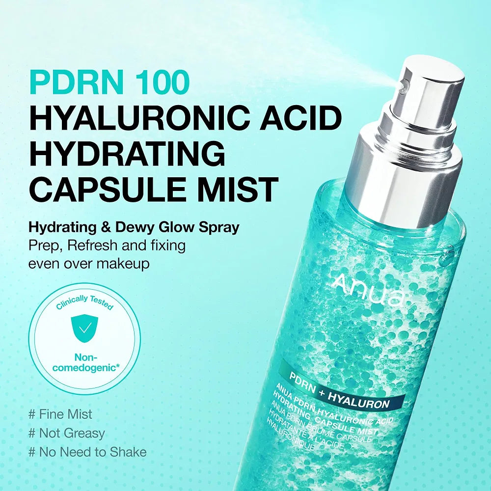 Anua PDRN Collagen Glow Facial Serum Spray - Hydrating Face Mist with Hyaluronic Acid for Dewy Glass Skin Finish, 3.38 fl oz