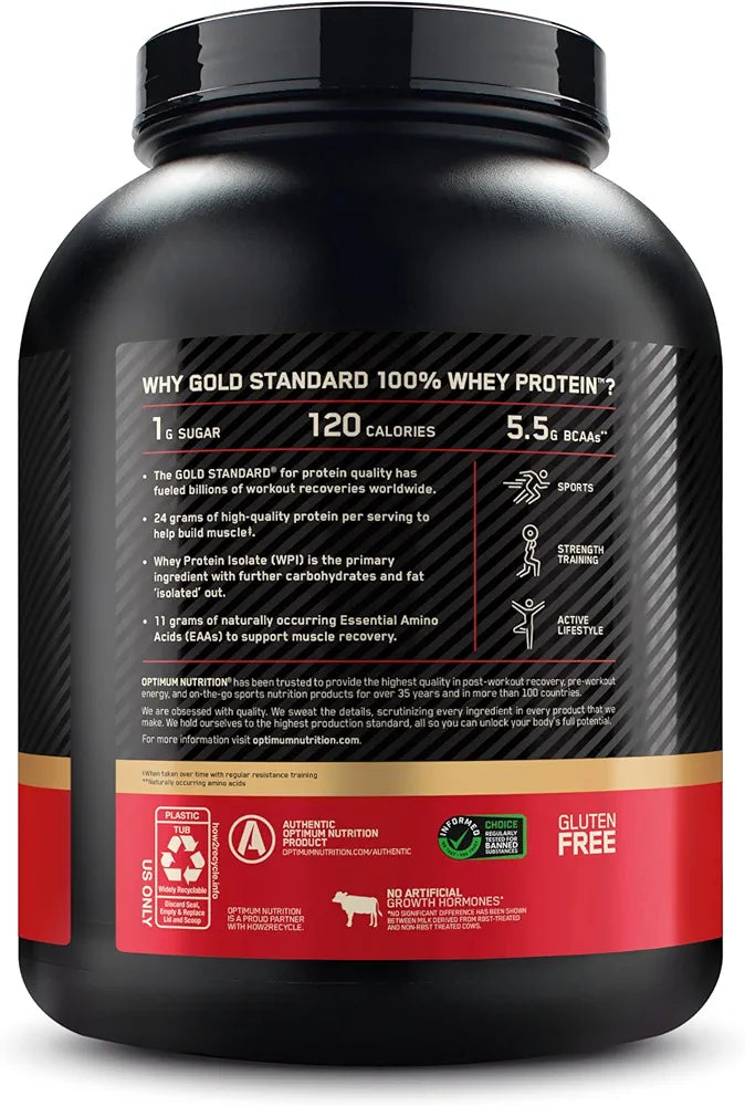Optimum Nutrition Gold Standard 100% Whey Protein Powder, Double Rich Chocolate, 5 Pound 