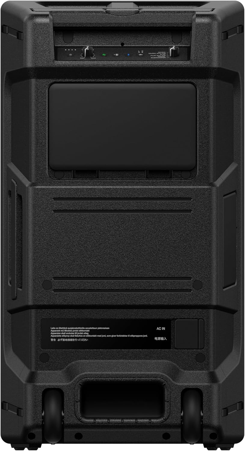 AlphaTheta Wave-Eight Portable Battery DJ Speaker, SonicLink, Black | For mobile DJs and performers, portable battery party speaker, SonicLink wireless, 8-inch driver, IPX4 waterproof, expandable