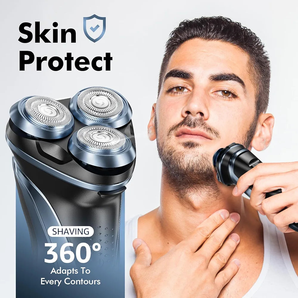 5D Floating Head Electric Travel Razor for Men - IPX7 Waterproof, USB-C Rechargeable, Wet & Dry Shaver