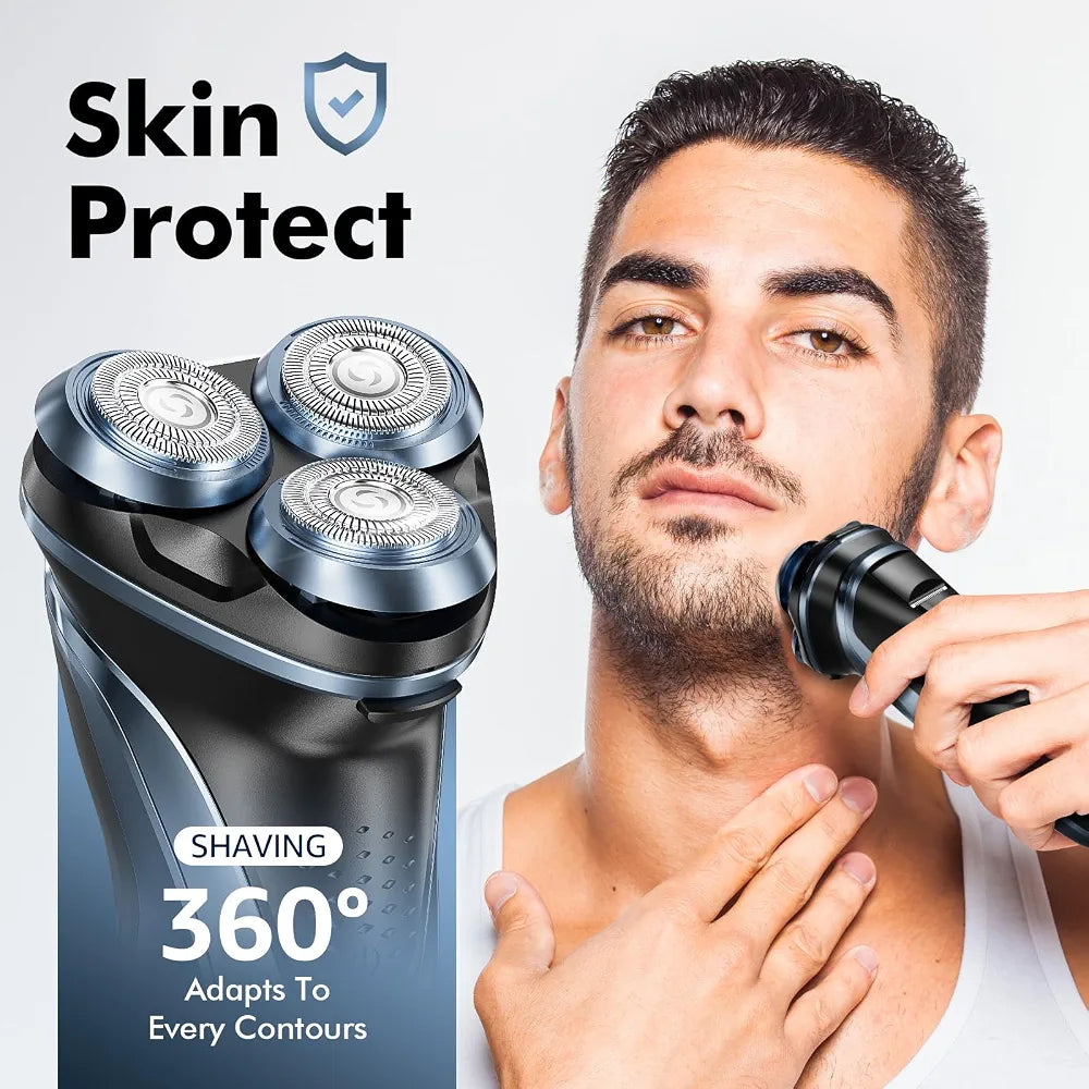5D Floating Head Electric Travel Razor for Men - IPX7 Waterproof, USB-C Rechargeable, Wet & Dry Shaver