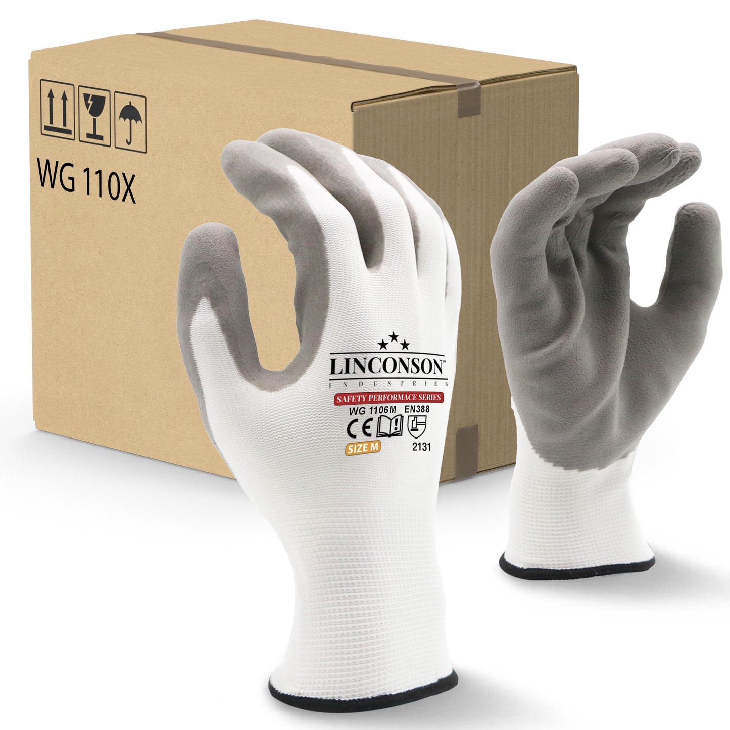 linconson 12 Pack Safety Performance Series Construction Mechanics Work Gloves