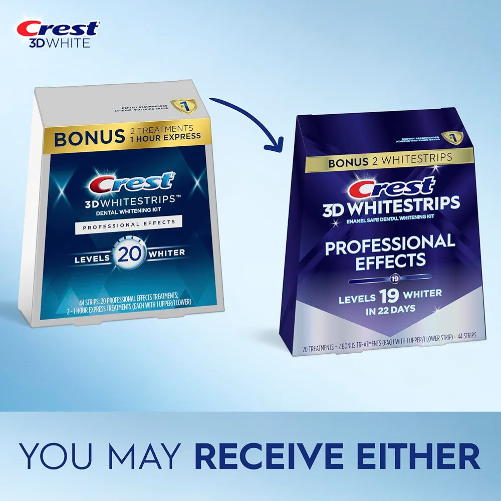 Crest 3D Whitestrips Professional Effects – Teeth Whitening Kit, 22 Treatments , Each with 1 Upper/1Lower, 44 Strips – Crest 3DWhite Teeth Whitening Strips