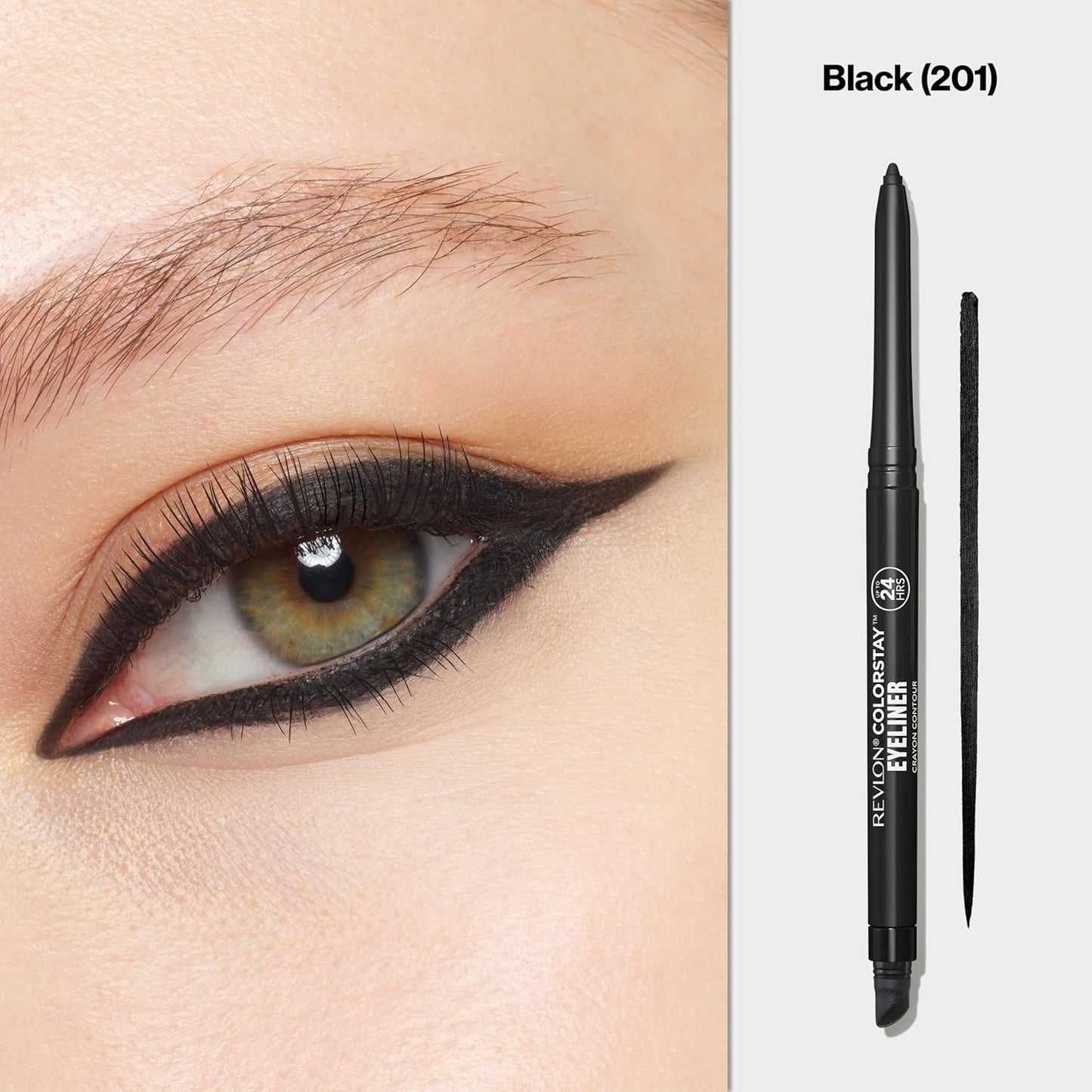 Revlon ColorStay Pencil Waterproof Eyeliner, Smudge-Proof, Eye Makeup with Built-In Sharpener, Long-Lasting, Matte Finish, 202 Black Brown, 0.01 oz | Waterproof pencil eyeliner with built-in sharpener. Smudge-proof, long-lasting, intense matte color.