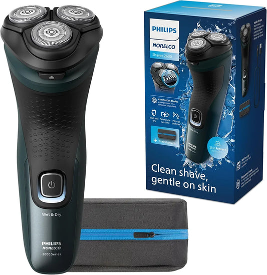 Philips Norelco Shaver 2600 Series Wet & Dry Electric Shaver with Pop-up Trimmer and Travel Pouch - Dark Forest Green (Model X3052/91)