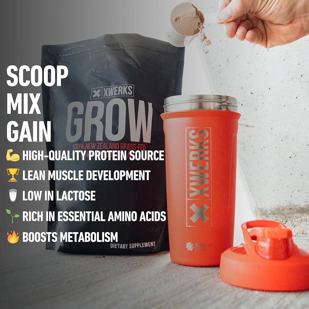 XWERKS Grow Whey Protein Powder, 25g Pure Isolate Protein from New Zealand Grass Fed Cows, Builds Strength and Speeds Recovery, Paleo and Keto Friendly, Soy and Gluten Free, Peanut Butter, 30 Servings