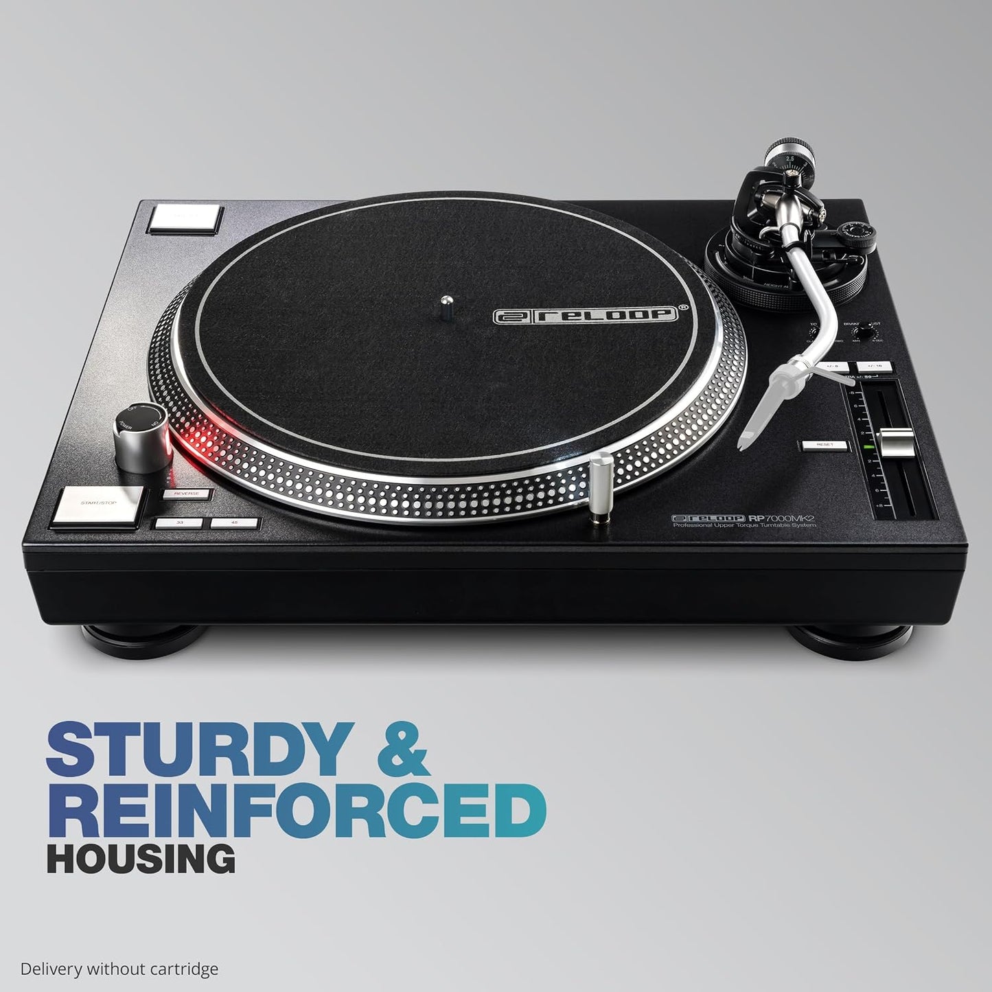 Reloop RP-7000 MK2 Professional Upper Torque Turntable System, Black