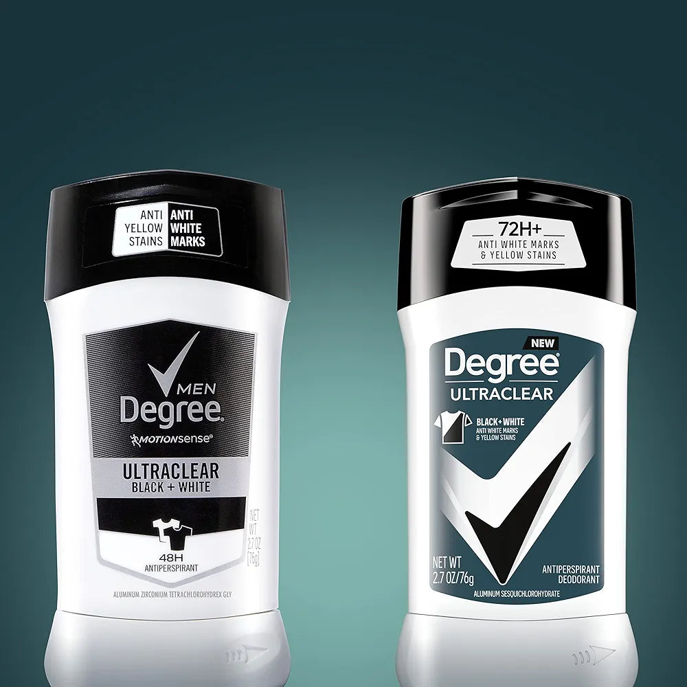 Degree Men UltraClear Antiperspirant Deodorant Black + White 72-Hour Sweat & Odor Protection Antiperspirant For Men With MotionSense Technology 2.7 Ounce 
