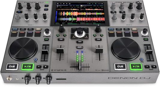Denon DJ PRIME GO+ Standalone Portable DJ Controller | 2-Deck Mixer with Stem Separation, Wi-Fi, Bluetooth, Lighting Control, 7" Screen, and Battery