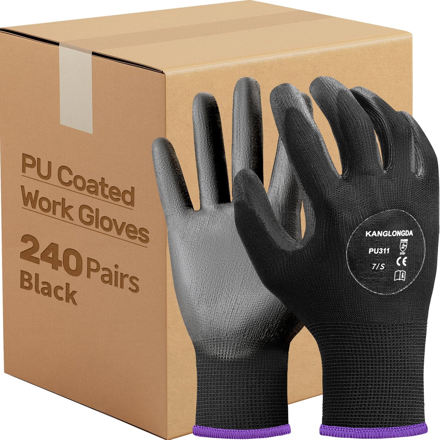 W1 Safety Work Gloves for Men & Women, Touchscreen, PU Coated | 12 Pairs, Gray, Breathable Seamless Knit, Lightweight, Secure Grip. Ideal for Warehouse, Construction, Gardening & Mechanics