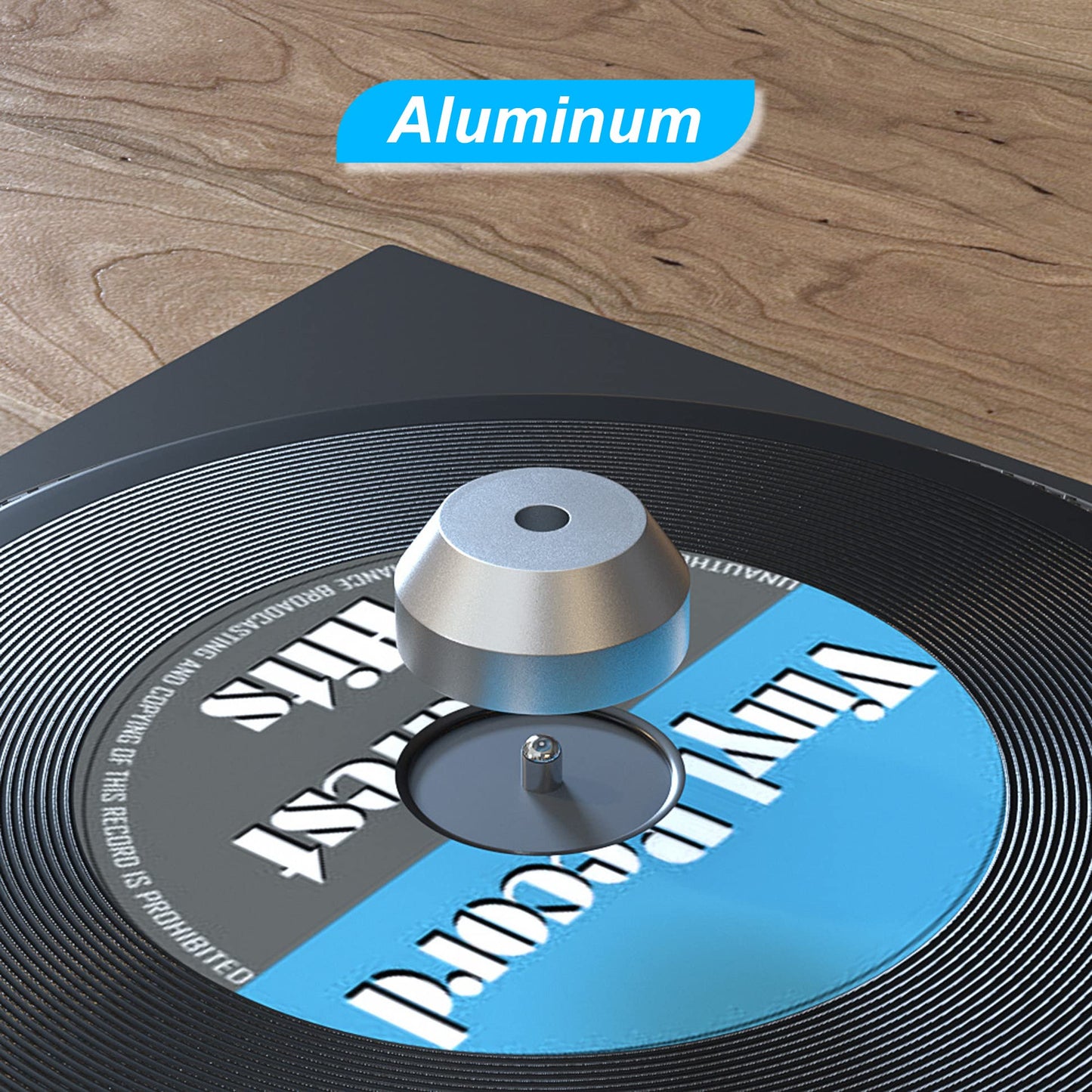 45 RPM Record Adapter Durable Solid Aluminum Dome Center Adapter for 7 Inch Vinyl Record (51G, Black)