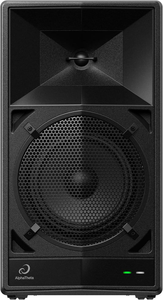 AlphaTheta Wave-Eight Portable Battery DJ Speaker, SonicLink, Black | For mobile DJs and performers, portable battery party speaker, SonicLink wireless, 8-inch driver, IPX4 waterproof, expandable