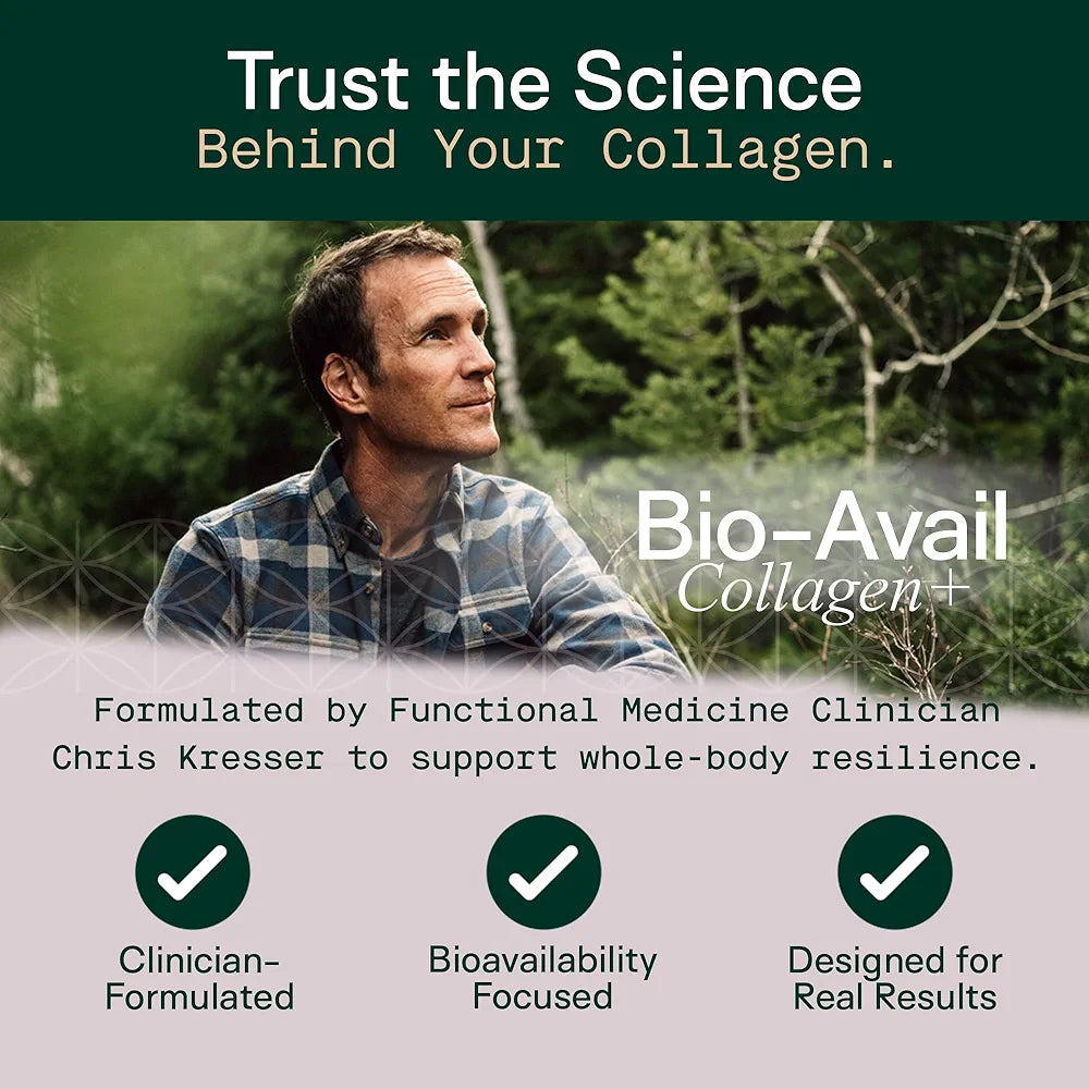 Adapt Naturals by Chris KRESSER Bio-Avail Collagen+, Grass Fed Collagen Peptides, Optimized for Superior Absorption, Naturally-Sourced Bio-Avail Collagen Supplements for Women and Men, 30 Day Supply