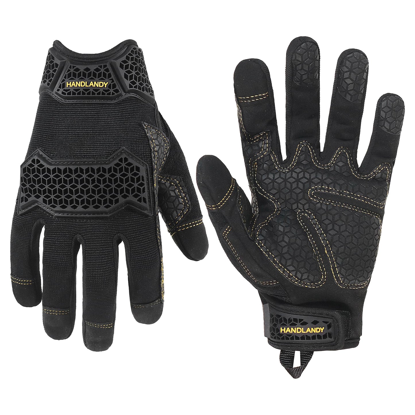 HANDLANDY Work Gloves for Men & Women, Utility Mechanic Working Gloves Touch Screen, Flexible Gardening Gloves for Yard